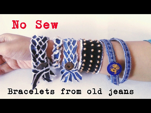 Denim Bracelets from old jeans | Recycle old jeans | No sew | DIY Bracelet