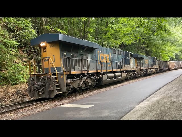 CSX train on road to Thurmond, West Virginia