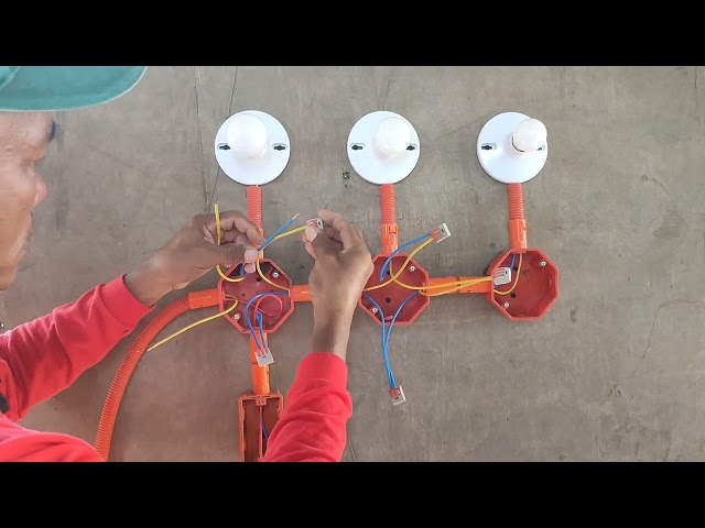 3 bulb control by single switch (series circuit)#electrical#wiring #aboutconstruction