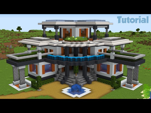Minecraft: How to Build a Large Modern House Tutorial (Easy) #29