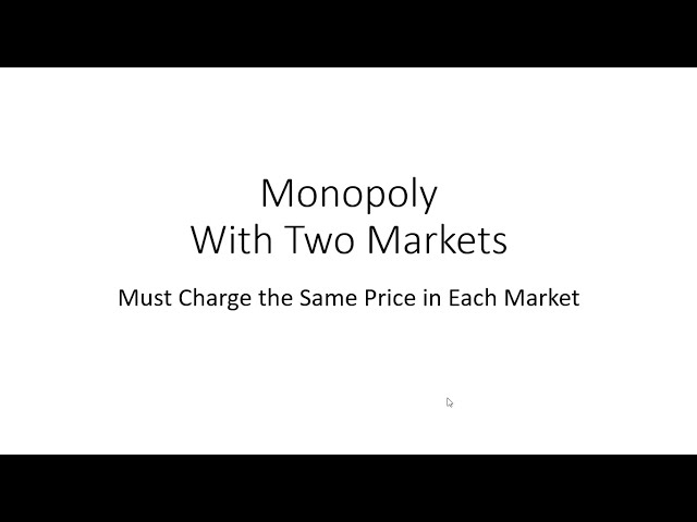 Monopoly with Two Markets: Must Charge the Same Price in Each Market