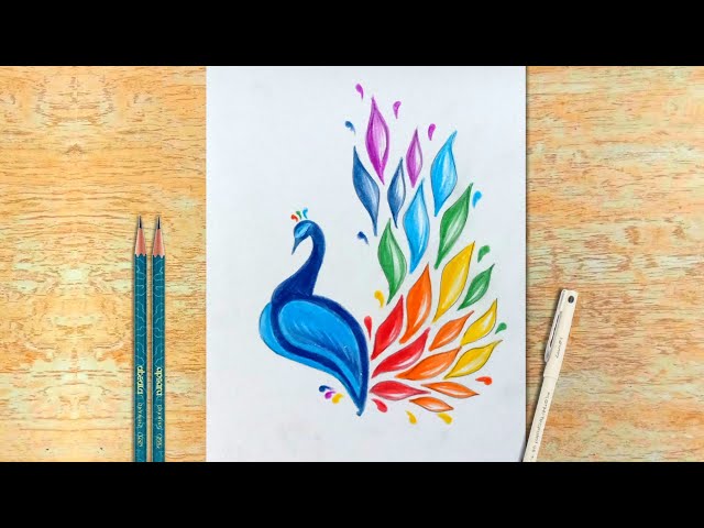 How to Draw a Peacock with Color Pencil | Easy Drawing for Kids | Creative Drawing Ideas | #143
