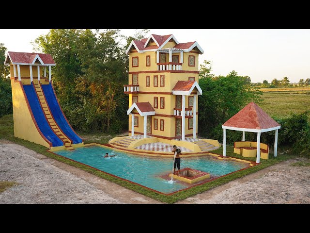 Build Water Slide into Underground Swimming Pool,groundwater Well,5-story Villa House ,Dining  Place