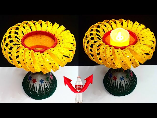 DIY-Easy Tealight holder made from Plastic Bottle| DIY home decoration ideas