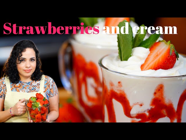 STRAWBERRIES and CREAM recipe  | VALENTINES DAY dessert recipes | Strawberry CUP DESSERTS