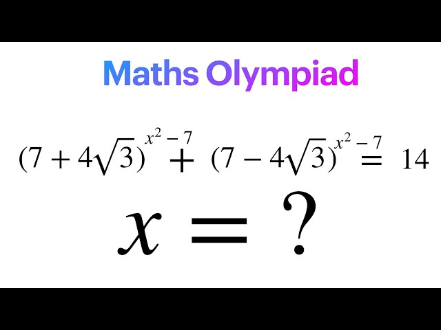 Olympiad Math Question | how to solve for x from  this given radical equation ?