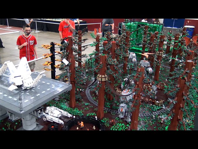 Huge LEGO Star Wars Endor with 100,000 Pieces + Real Water!