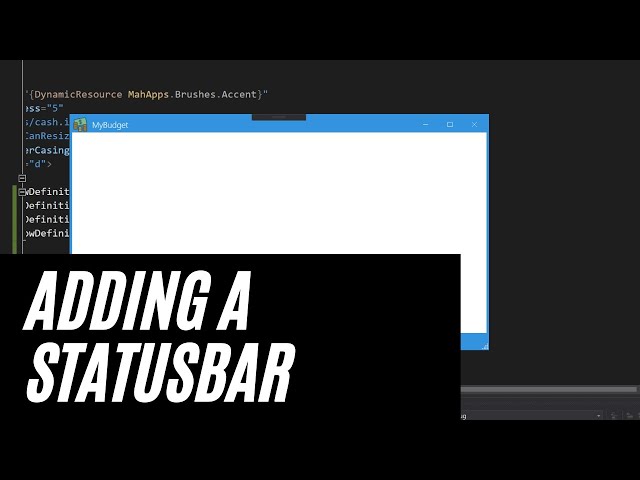 Adding a Statusbar to our MahApps.Metro WPF Application - Make a Modern WPF App Part 3