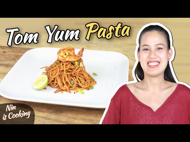 Tom Yum pasta (สปาเก็ตตี้ต้มยำกุ้ง) - Thai Recipes