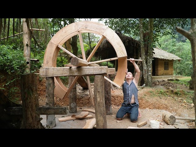 HOW TO BUILD WATER WHEEL | Diy Wooden Water Wheel / Best Projects On Primitive-Skills - Ep. 132
