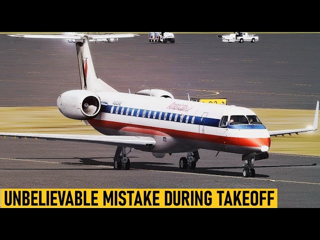 Incredible Mistake During Takeoff - American Eagle and United Express Embraer