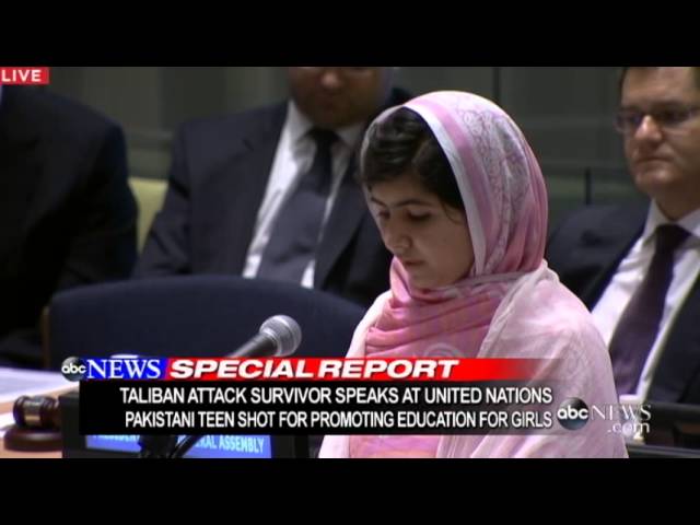 Girl Shot in Head by Taliban, Speaks at UN: Malala Yousafzai United Nations Speech 2013