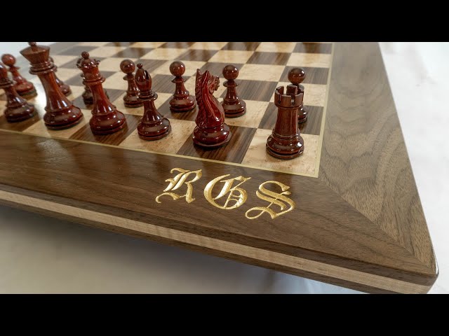 Bird's Eye Maple and Bolivian Rosewood Chess Board