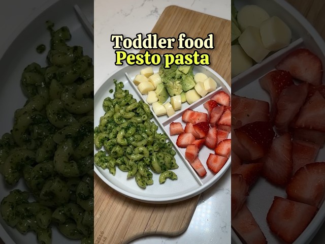 Pesto pasta for toddlers!
