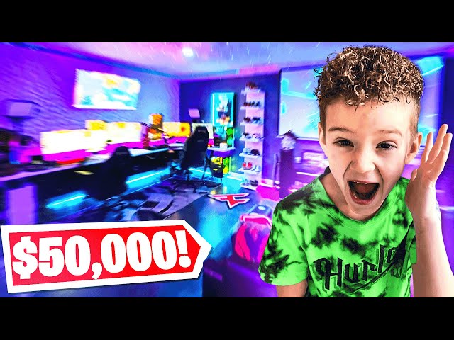 7 Year Old's NEW GAME ROOM Tour ($50,000)