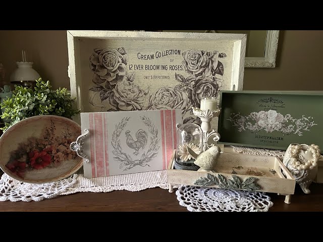 Tray Extravaganza with 2 New and Different Ways to Use IOD Moulds/Shabby Chic/French Country