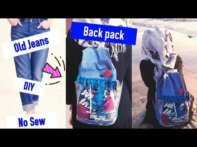 DIY- Backpack from old jeans| No Sew-Recycle