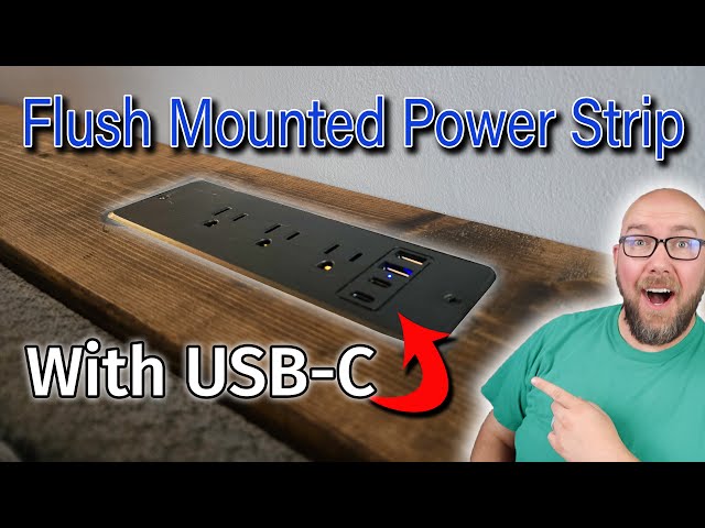 Recessed Power Strip with USB-C & USB-A Charging Ports