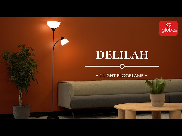 Delilah 2-Light Floorlamp - Matte Black | Globe Electric