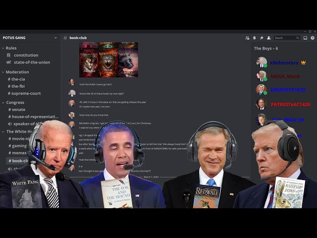 The Presidents have Book Club on Discord to Talk About their Favorite Xenofiction Novels