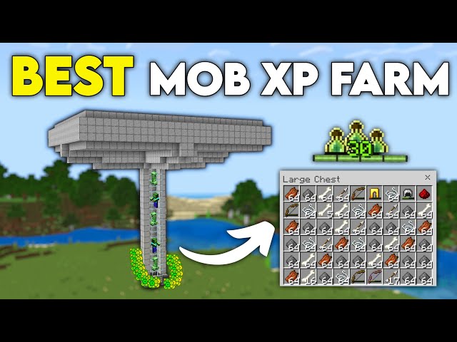 BEST Mob XP Farm for 1.20 Minecraft Bedrock & Java (Super Fast!)