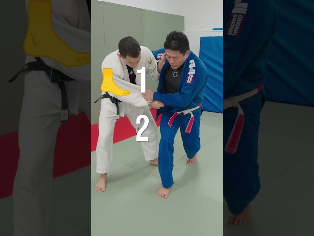 Back step ouchi for the last ditch effort - right vs left judo #judo #jiujitsu #japanesemartialarts