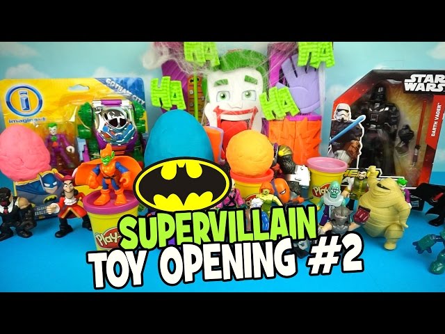 Batman Supervillains Toys & Play-doh Surprise Eggs Opening! by KidCity