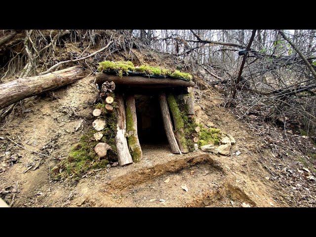 Building an Underground Secret Bunker for Survival | Fireplace Made of Stone and Clay.