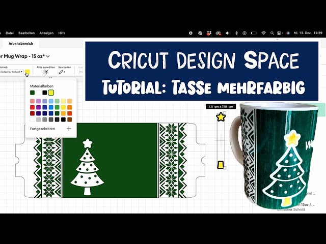 Cricut Design Space Tutorial - Tasse mehrfarbig anlegen + plotten mit Mug Press / Infusible Ink