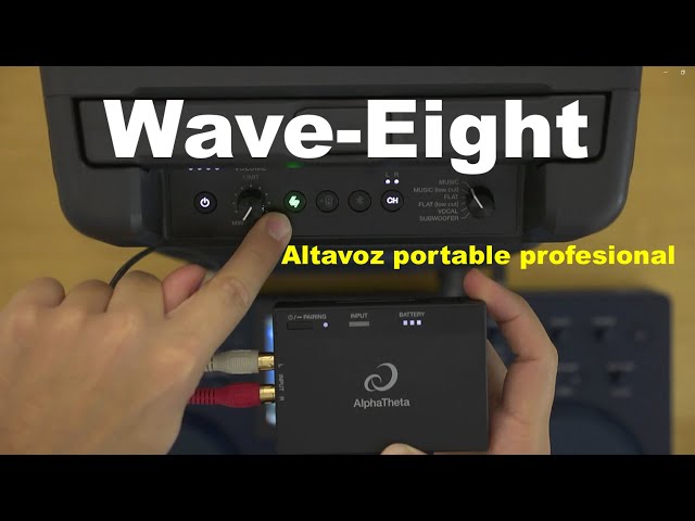 WAVE- EIGHT de AlphaTheta. Altavoz portátil, sonido profesional.