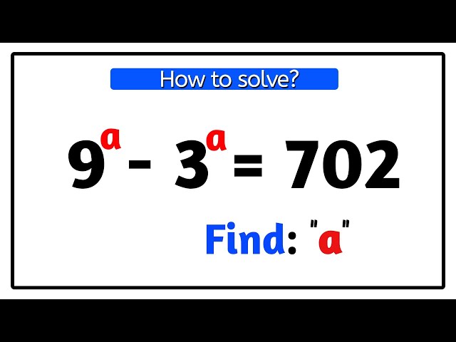 Olympiad Math Question || How to solve for "a" in this problem || @ExploredMaths