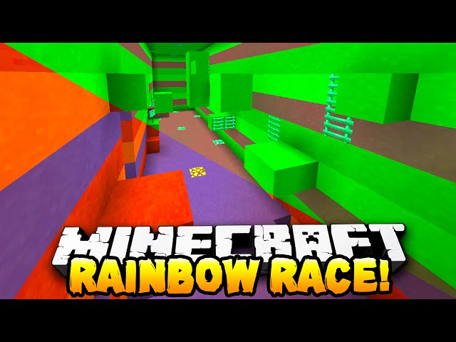 Minecraft - RAINBOW PARKOUR RACE! - w/ Preston, Woofless, Choco & Kenny