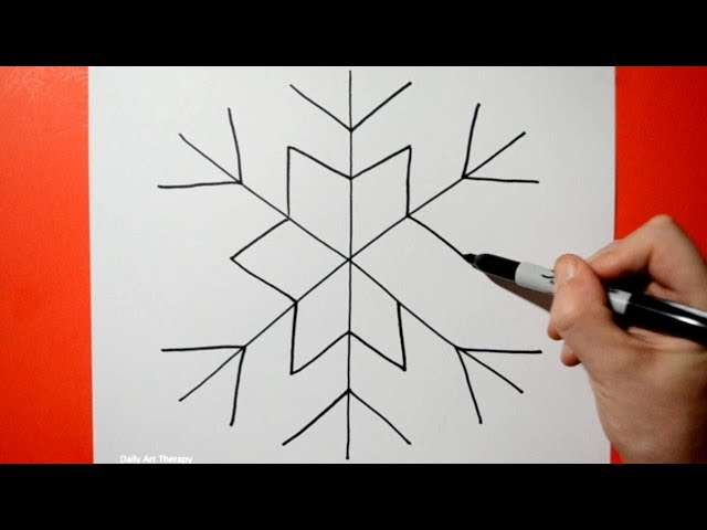 Daily Line Illusion #70 / 3D Snowflake Pattern / Satisfying Spiral Drawing / Art Therapy