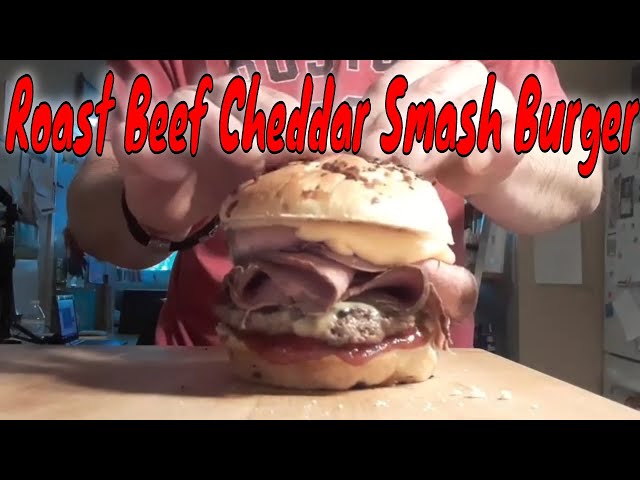 Roast Beef & Cheddar on a Burger! -The Best of Both Worlds!!