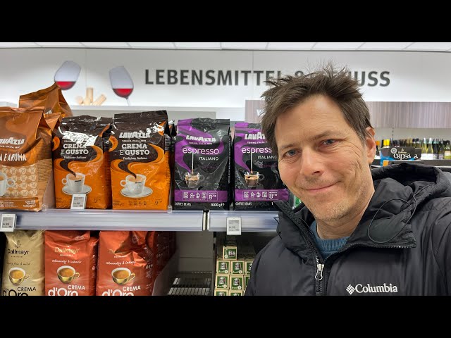 Going shopping in a German Store for Coffee, live!￼