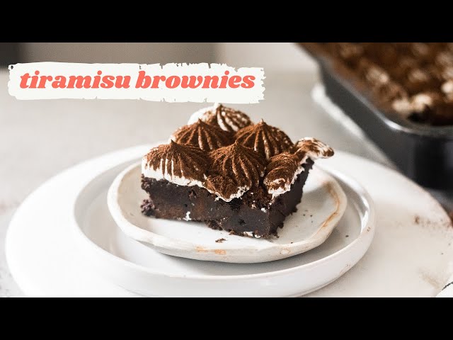 TIRAMISU BROWNIES | How to make the best Fudgy Chocolate Brownies with Coffee and Cream Cheesece