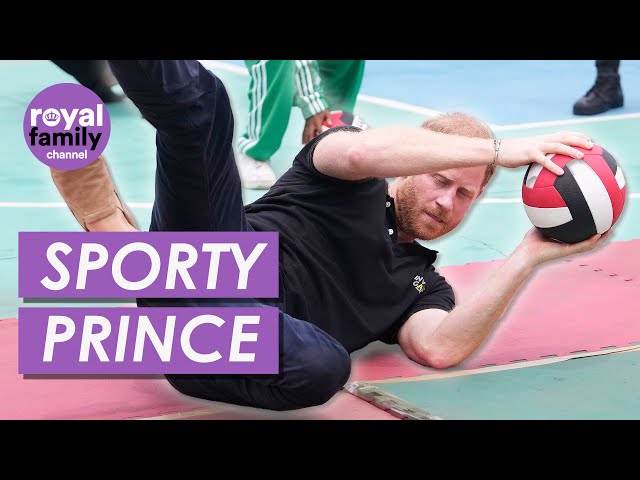 Meghan Watches Sporty Prince Harry Play Sit-Down Volleyball