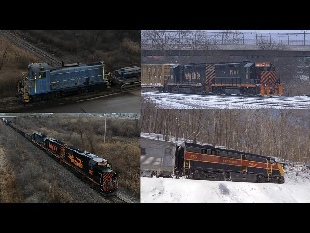 Switcher @ Timken Steel #, 205 4 W&LE trains + CVSR 6771 in the snow! WE 110 101 5411 302 Rio Grande