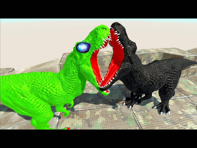 GREEN T-REX vs DARK T-REX DEATH CLIMB - Animal Revolt Battle Simulator