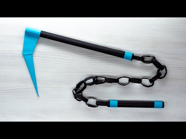 KUSARIGAMA from Paper - How to Make Origami Kusarigama Easy