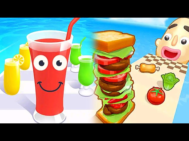 Sandwich Runner vs Juice Run 🌈 Mobile Games Gameplay Android iOS 💥 Nafxitrix Gaming Game 6