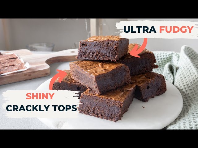 Best FUDGY Chocolate Brownies Recipe with a Shiny Crackly Top | The Cupcake Confession