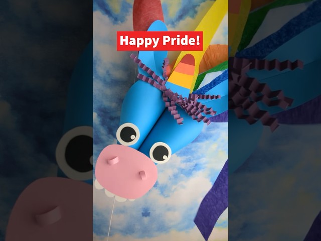 Making a rainbow kite that looks like Gary to celebrate Pride! 🌈 #Pride #PrideMonth #Rainbow