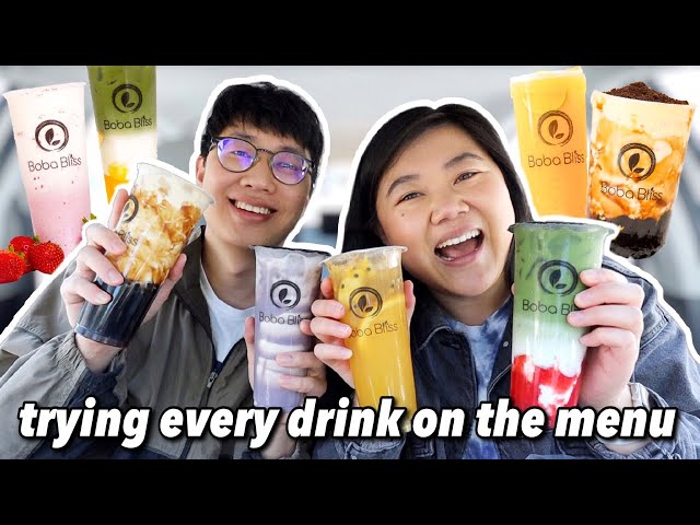 Trying EVERY BOBA DRINK at BOBA BLISS with MY BOYFRIEND | Full Menu Taste Test & Ranking