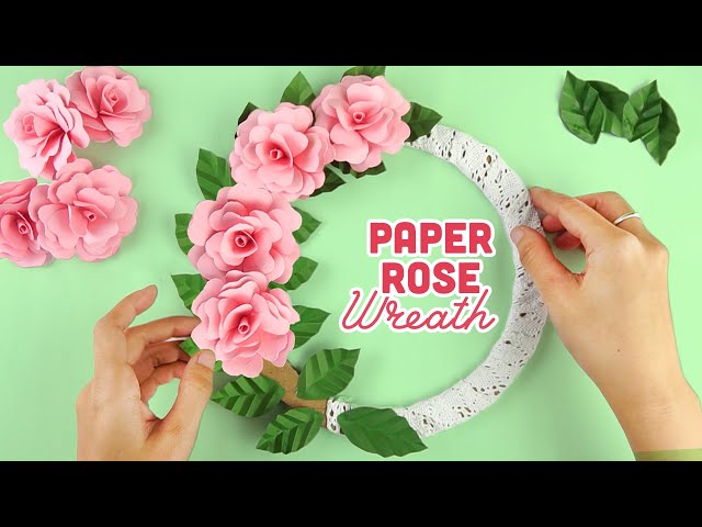 Paper Rose Wall Hanging | Paper Flower Wreath | Paper Rose Wall Decor Ideas | DIY Room Decor