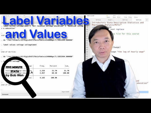Label Variables and Values | Data Management Using Stata | Stata Tutorials Topic 26