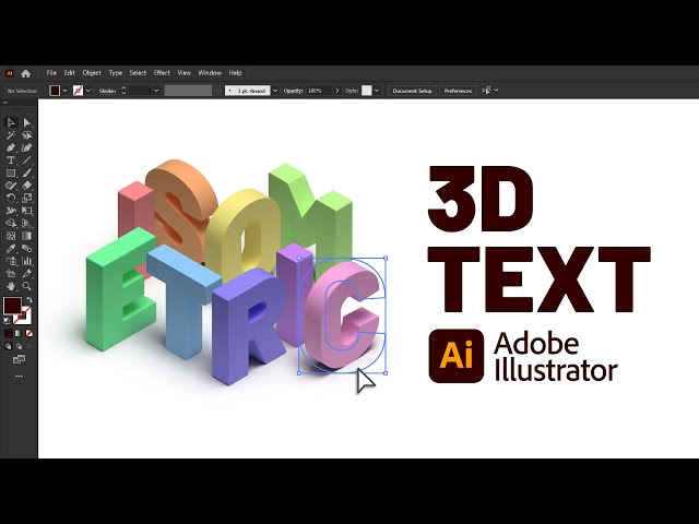 3D Text in Adobe Illustrator | 4 Easy Effects
