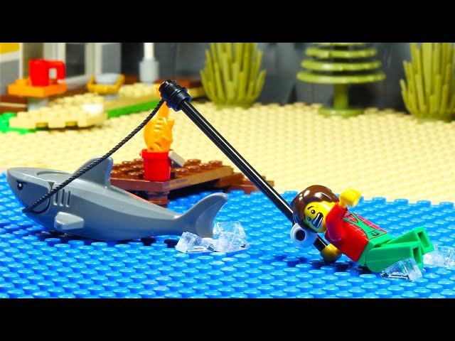 Lego City Beach Shark Hunting Fail
