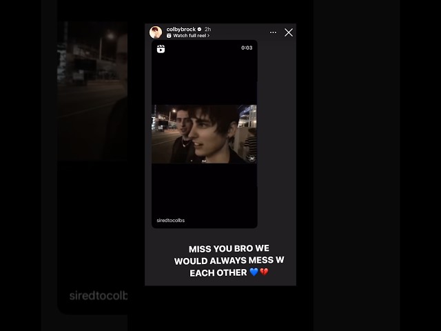 Colby Brock instagram story with Corey La Barrie 💔