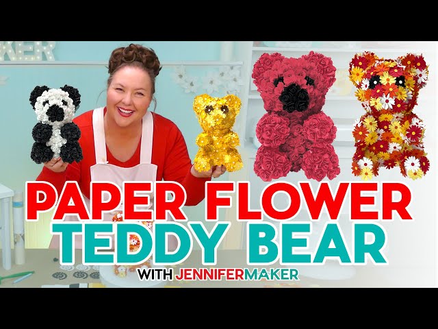 DIY Rose Teddy Bear | How To Make Your Own Paper Flowers!